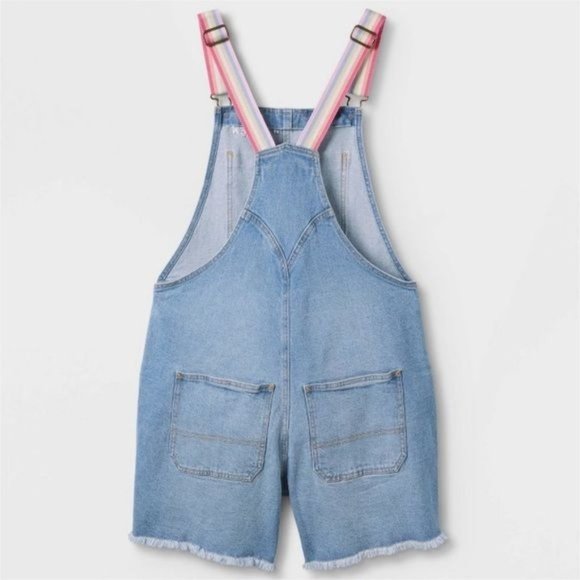 Pride Overalls Target Denim Rainbow Embroidered Shortalls Queen Graphic Small - Picture 4 of 16